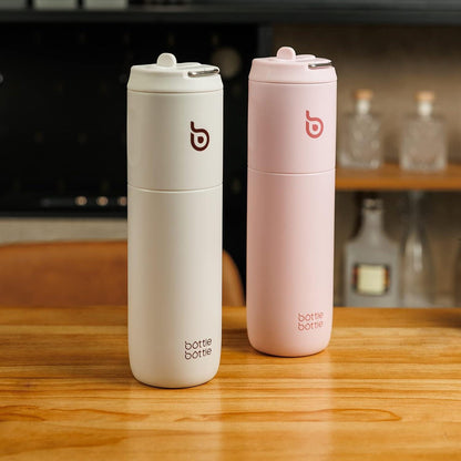 Isolierte Trinkflasche 680ml mit Strohhalm und Griff, doppelwandig