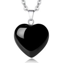 Obsidian Herz Kette Damen Silber Heilkristall Verstellbar