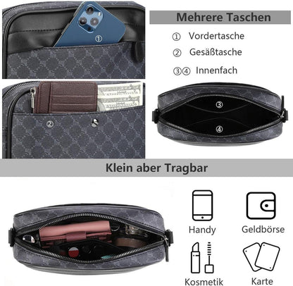 TIAASTAP Herren Umhängetasche PU Leder Messenger-bags Schultertasche wasserdicht Rucksack