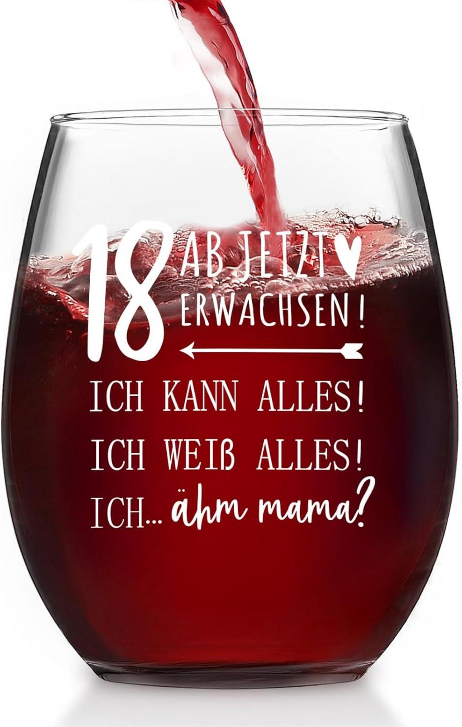 Lustiges 18. Geburtstag Weinglas Geschenk Joymaking