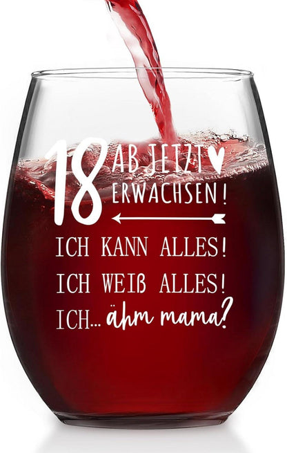 Lustiges 18. Geburtstag Weinglas Geschenk Joymaking