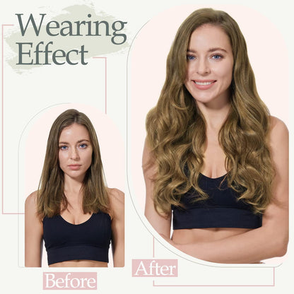 56 cm Clip-in Haarverlängerung – Hellbraun Synthetik