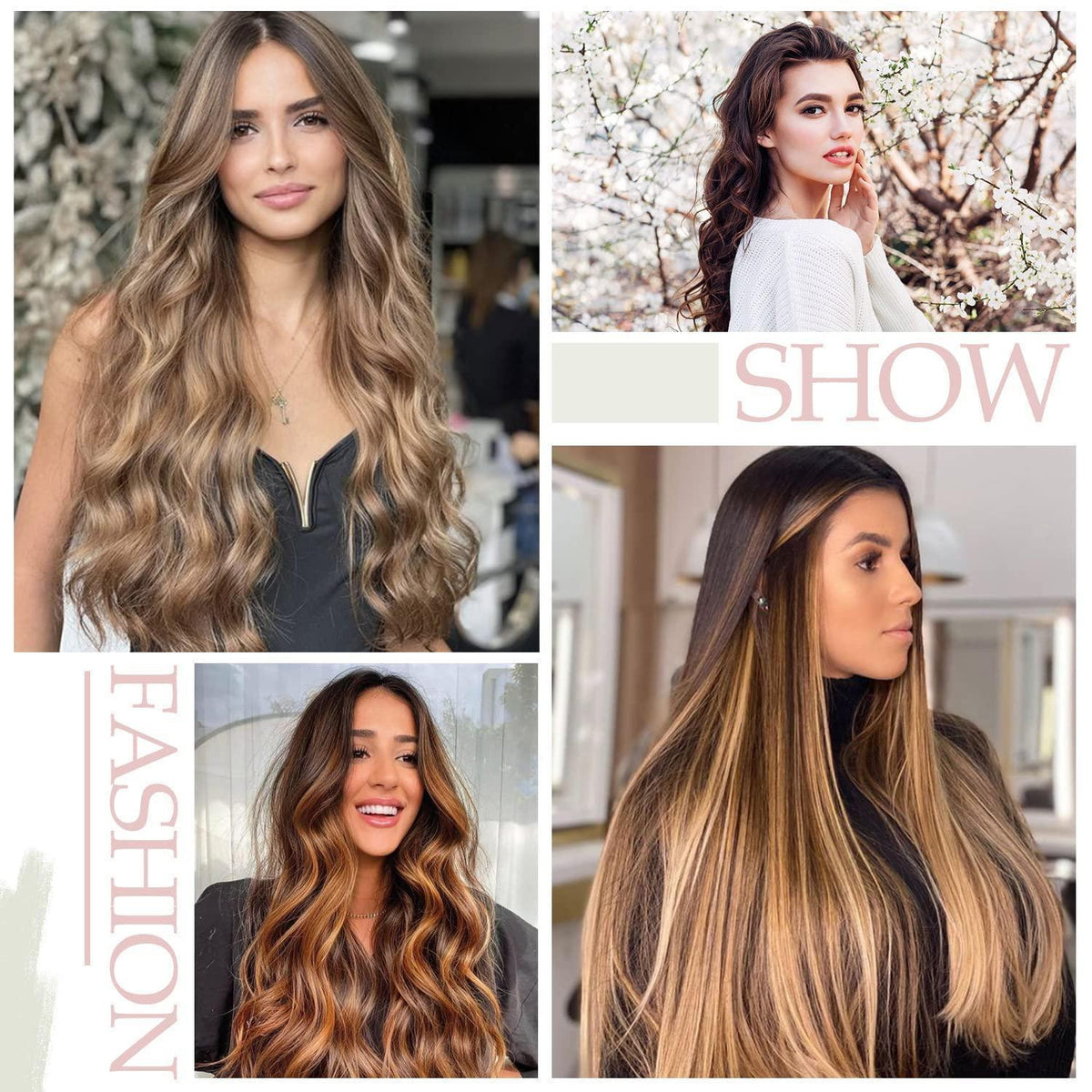 56 cm Clip-in Haarverlängerung – Hellbraun Synthetik