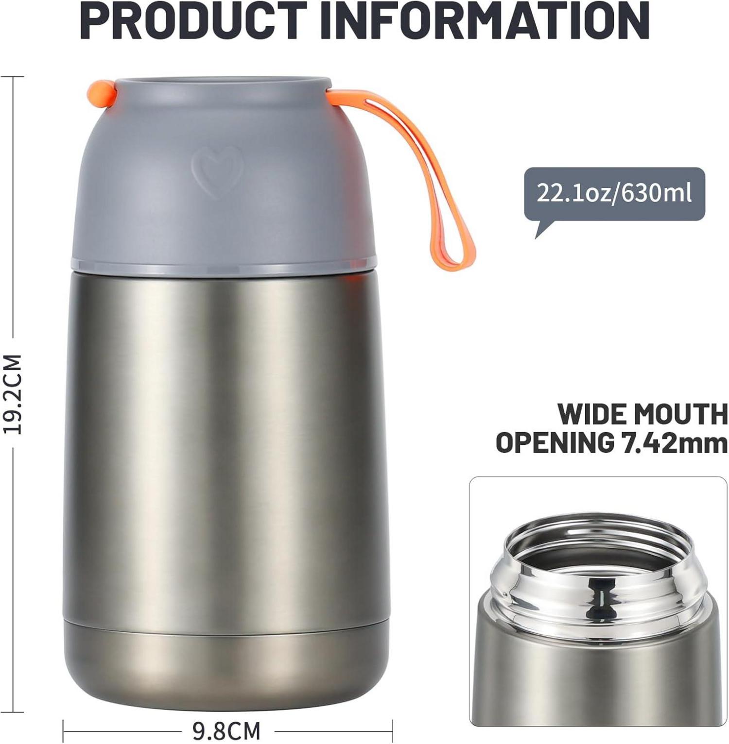 Thermobehälter für Essen 630ml Isolierbehälter mit Löffel Gabel