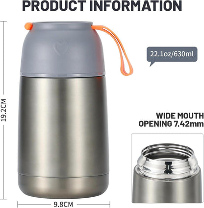 Thermobehälter für Essen 630ml Isolierbehälter mit Löffel Gabel