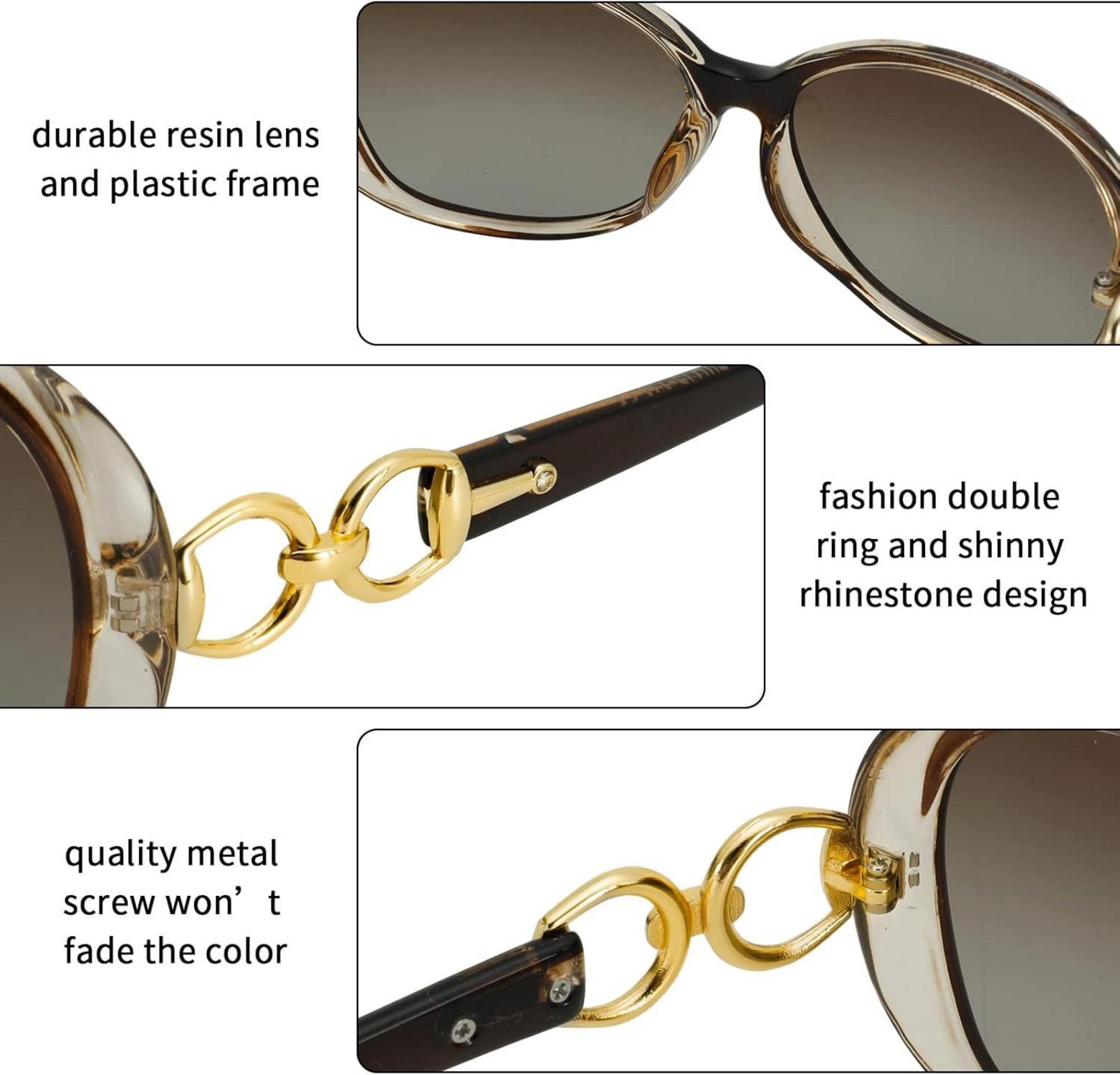 3er Set Damen Polarisierte Übergröße Sonnenbrillen UV400 Schutz