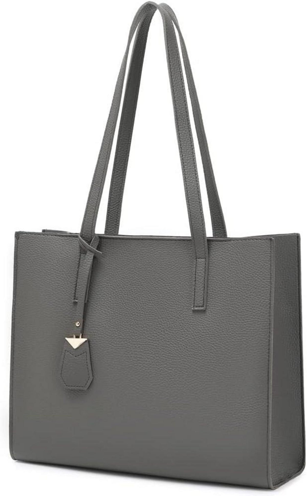 Große Damen Handtasche Shopper mit Reißverschluss - Grau