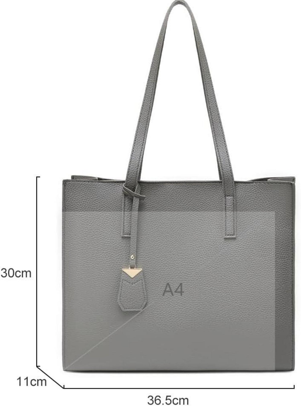 MORGLOVE Handtasche Damen Groß Mode Shopper Schule Arbeit A-Grau