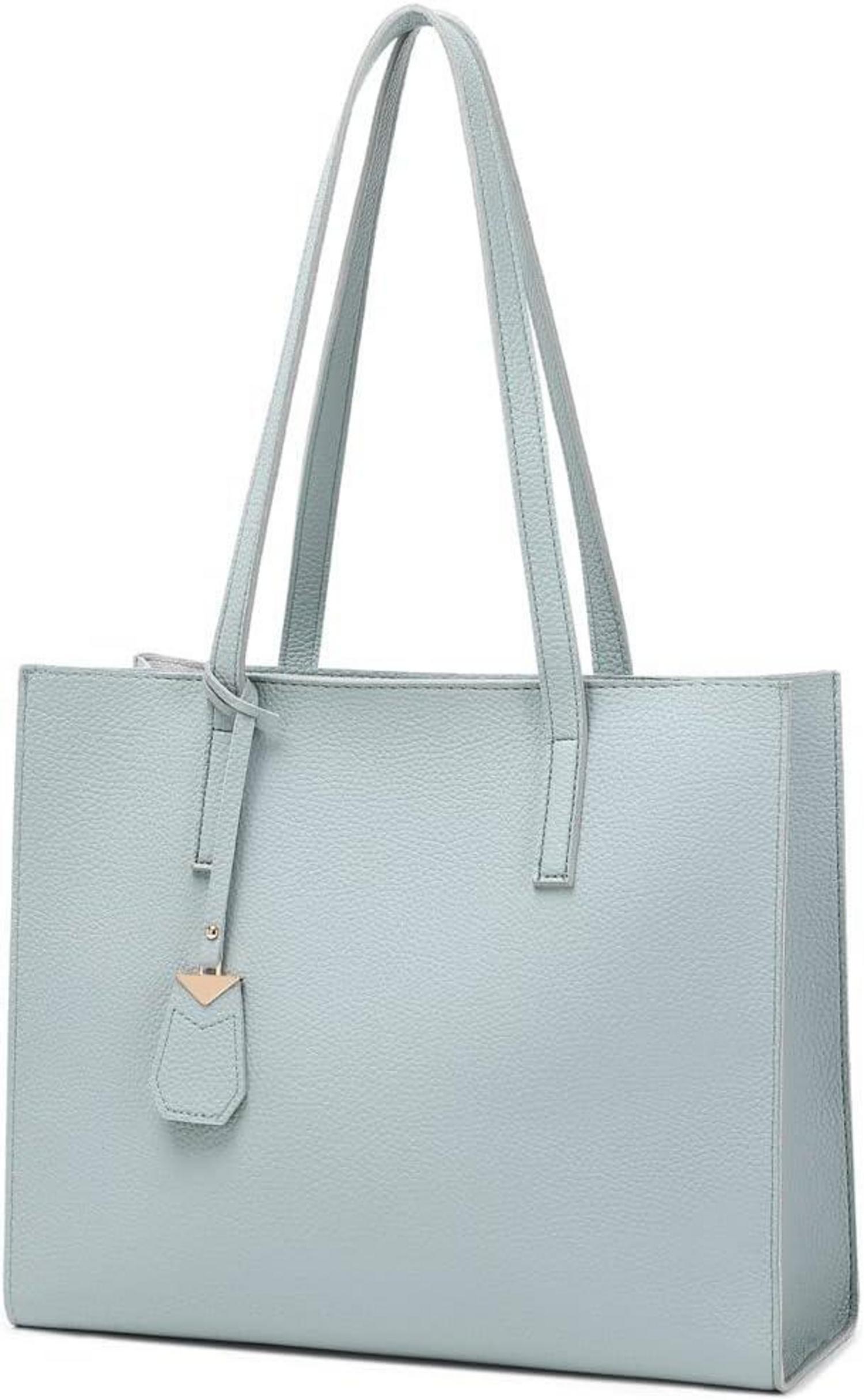 Große Damen Handtasche Shopper mit Reißverschluss in Blau