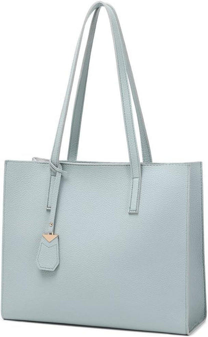 Große Damen Handtasche Shopper mit Reißverschluss in Blau