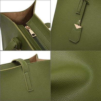 MORGLOVE Damen Handtasche PU-Leder Schultertasche Hobo A-grün