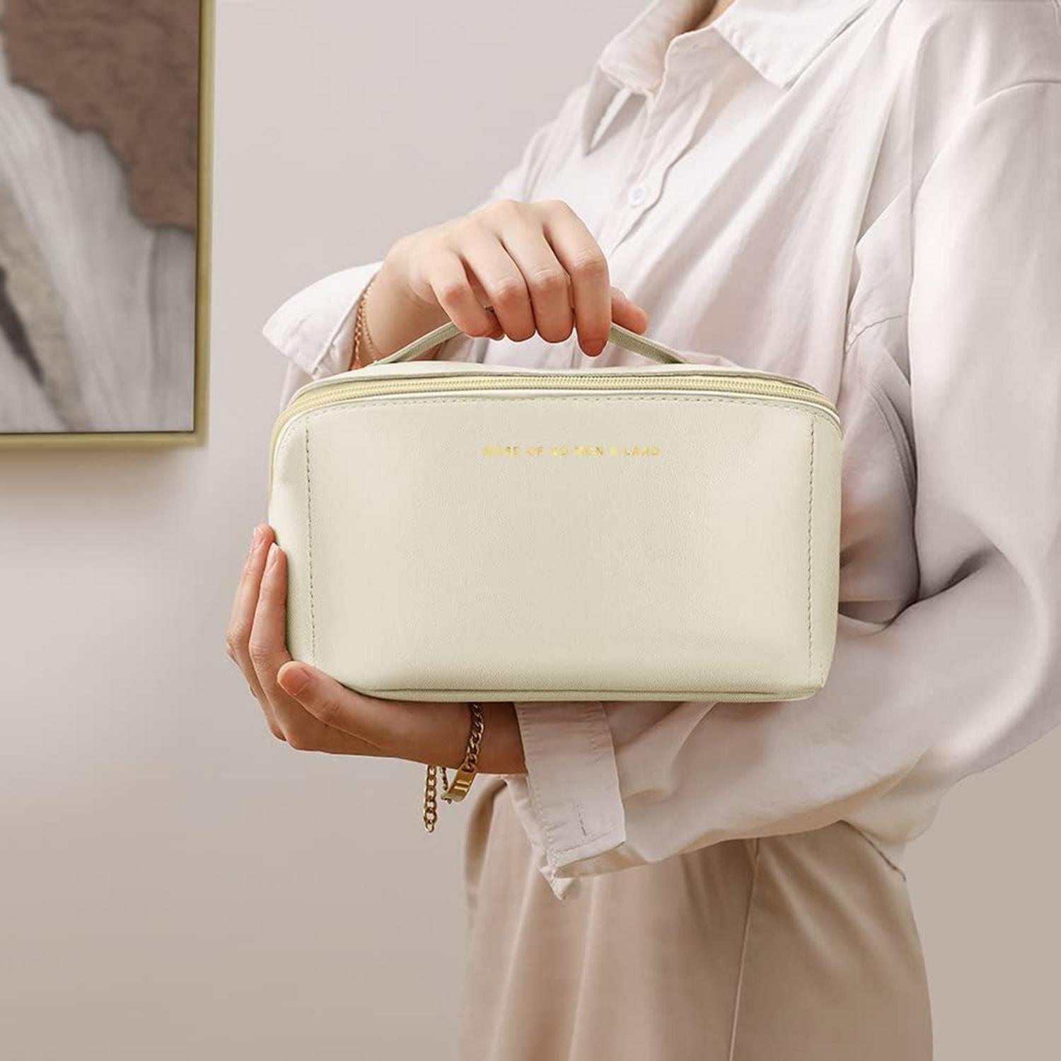 Reise Kosmetiktasche PU Leder Große Kapazität Wasserdicht Tragbar Make-up Tasche