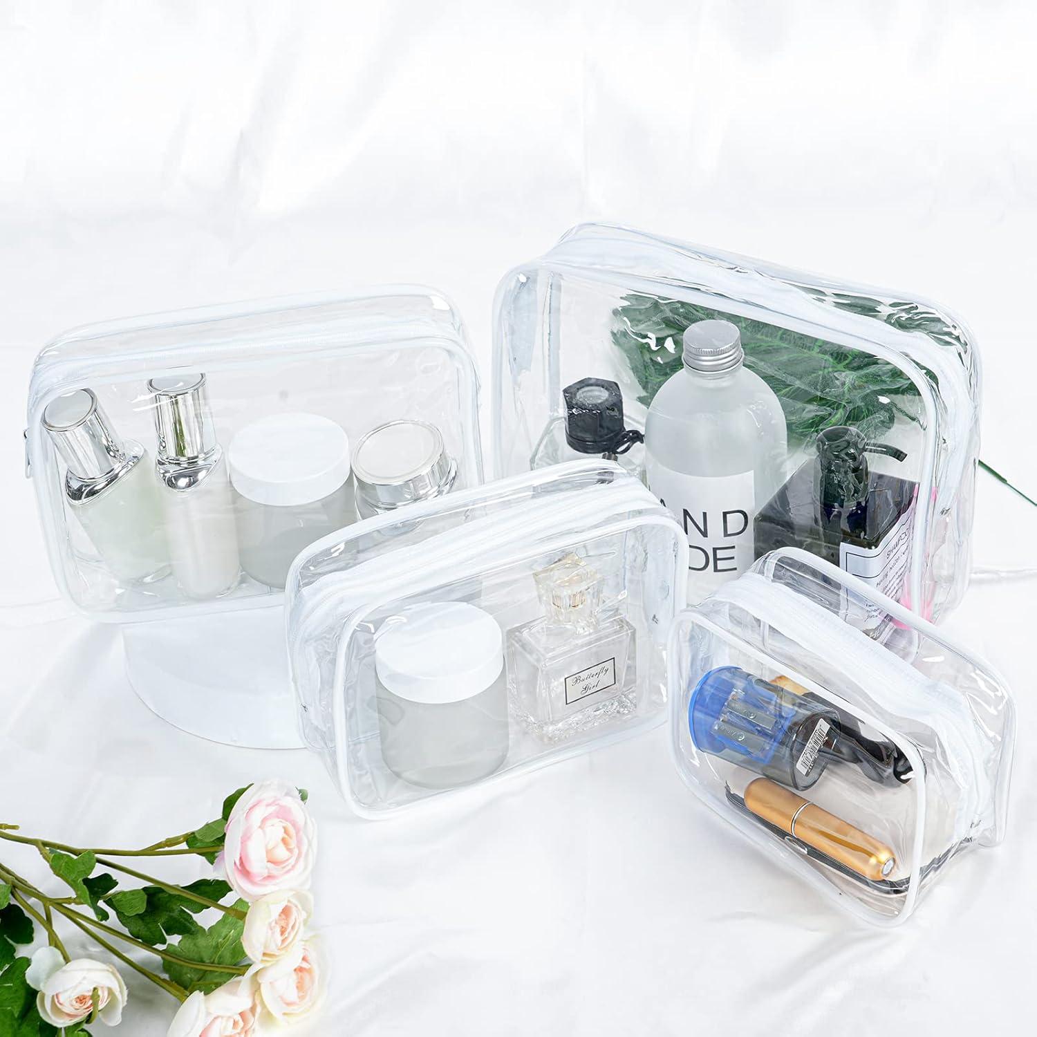 Aucuu Transparente Kulturtasche 4Stk. wasserdicht Make-up-Tasche TSA-zugelassen