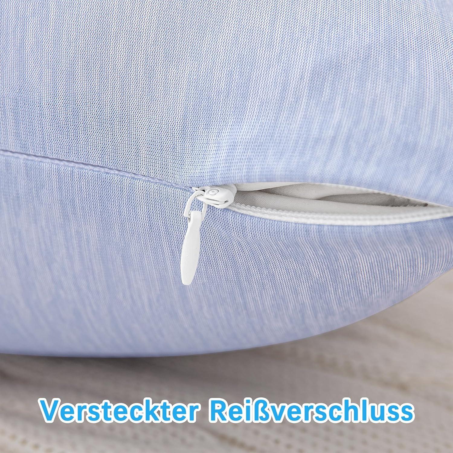 Kühlender Kissenbezug 40x80 2er Set Hellblau Q-Max>0.4 Doppelseitige Kühlfaser