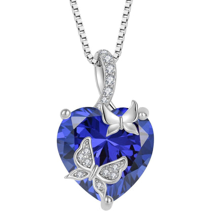 Schmetterling Halskette Damen 925 Sterling Silber mit Tansanit Geburtsstein