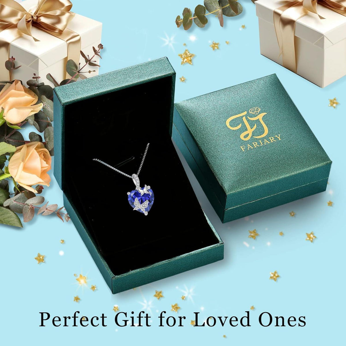 Schmetterling Halskette Damen 925 Sterling Silber mit Tansanit Geburtsstein
