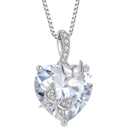 Schmetterling Halskette Damen 925 Sterling Silber mit Zirkonia Geburtsstein