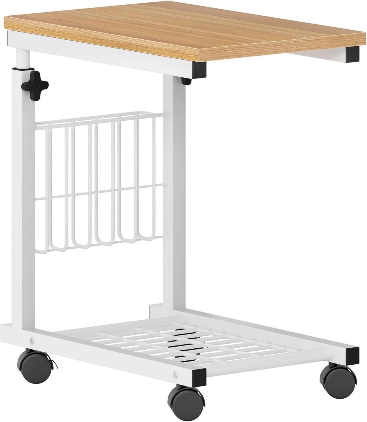 Höhenverstellbarer Laptoptisch mit Rollen und Aufbewahrungstasche