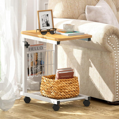 Laptoptisch Beistelltisch Höhenverstellbar Rollen 48x30cm PC