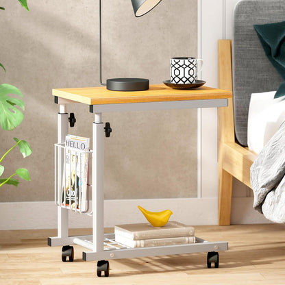 Laptoptisch Beistelltisch Höhenverstellbar Rollen 48x30cm Sofatisch Smart-Design