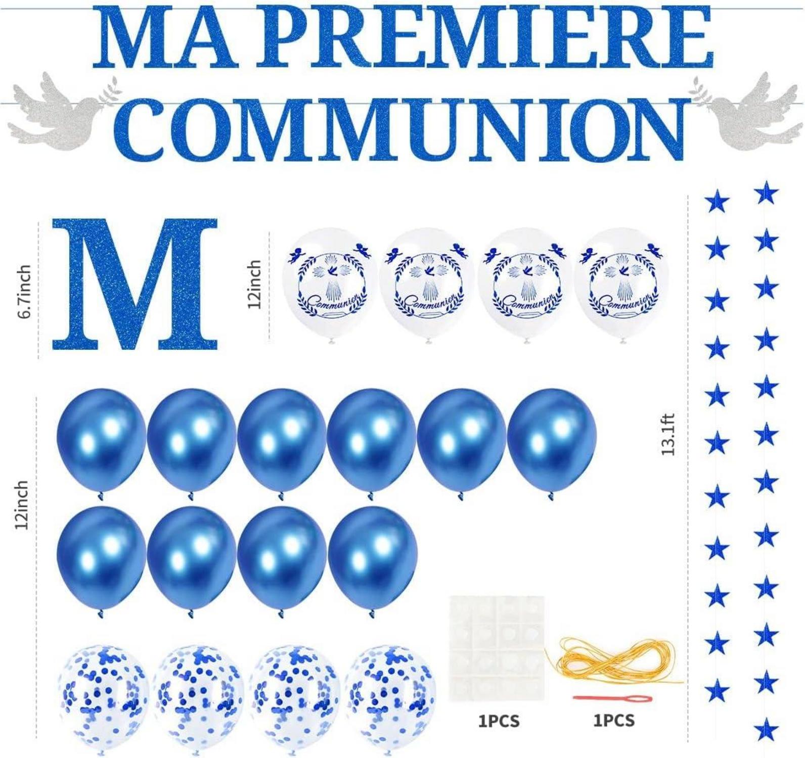 Kommunion Deko Luftballons blau 2