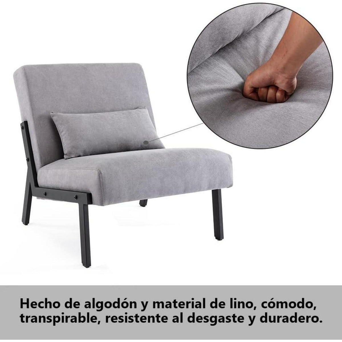 Moderner Lounge Sessel Grau – Bequemer Relax Sessel mit Kissen