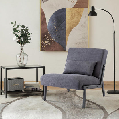 Moderner Lounge Sessel Dunkelgrau – Bequemer Relax Sessel mit Kissen