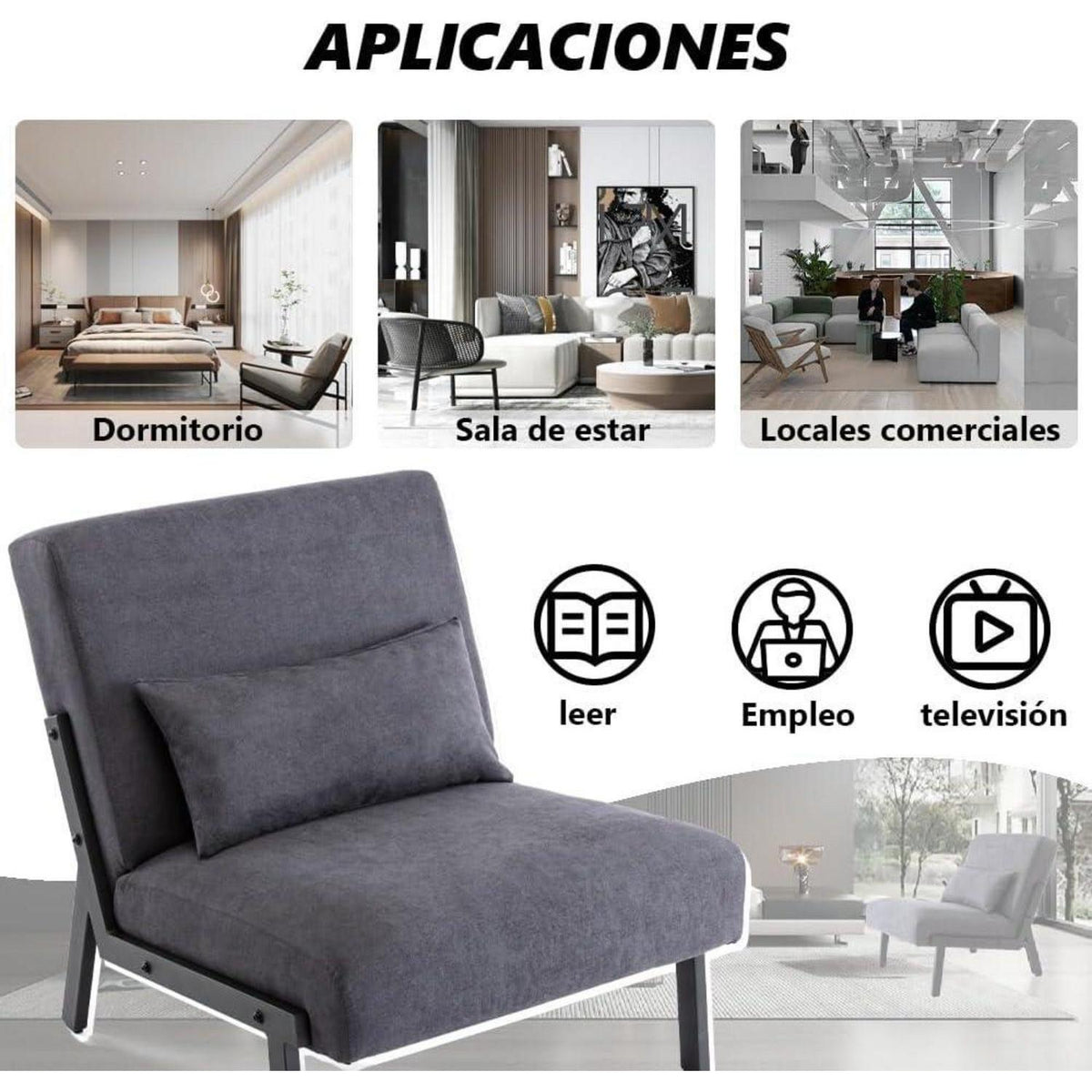 Moderner Lounge Sessel Dunkelgrau – Bequemer Relax Sessel mit Kissen