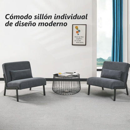 Moderner Lounge Sessel Dunkelgrau – Bequemer Relax Sessel mit Kissen