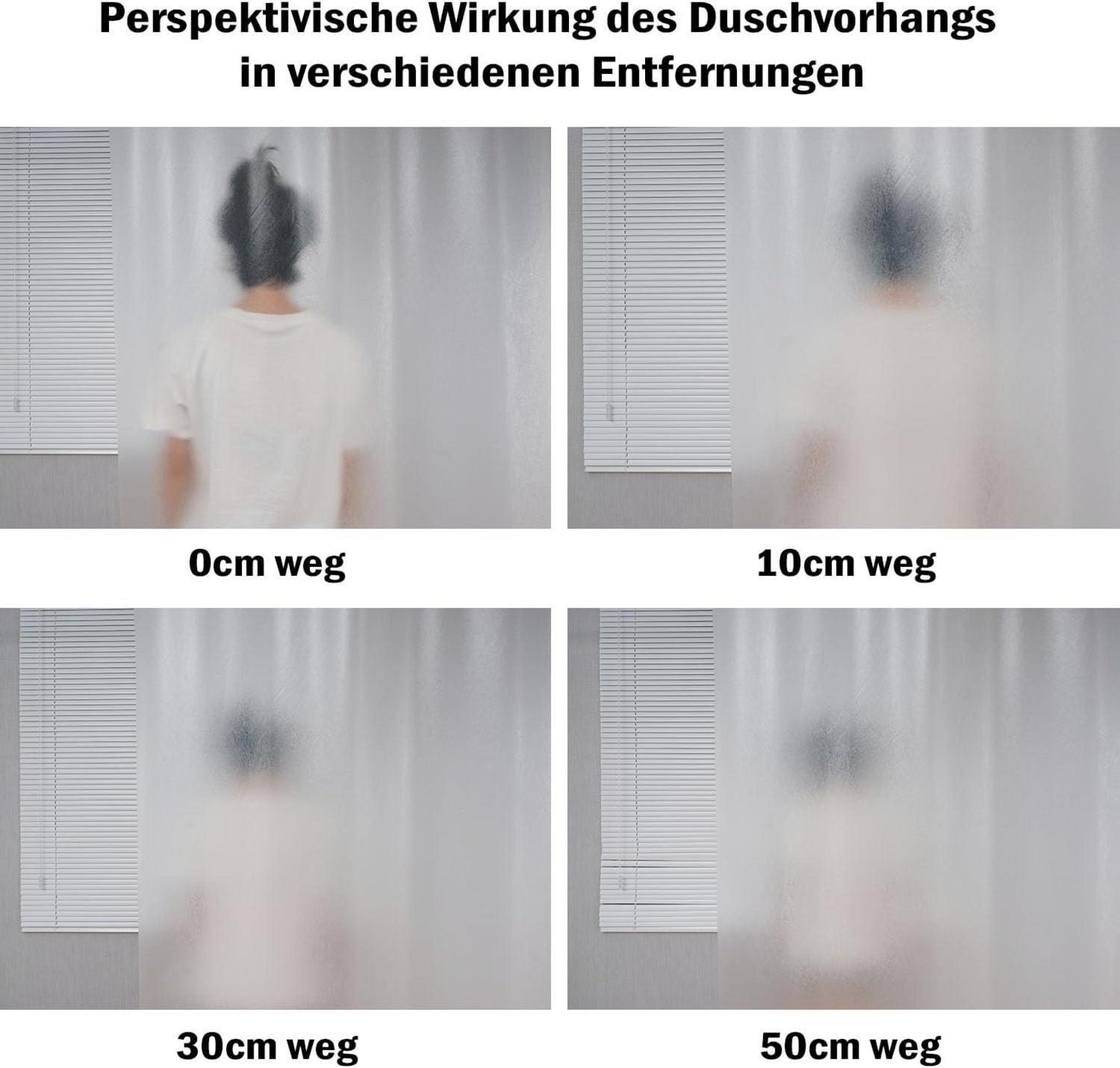 Transparenter Duschvorhang 180x220 mit 5 Magnete unten