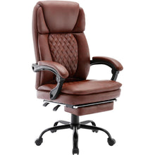 Ergonomischer Bürostuhl PU Leder mit Fußstütze Hoher Rücken