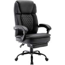 Ergonomischer Chefsessel Bürostuhl PU Leder Fußstütze Schwarz