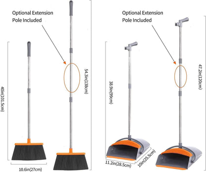 Besen Kehrset 137cm Langem Griff Küche Haushalt Orange