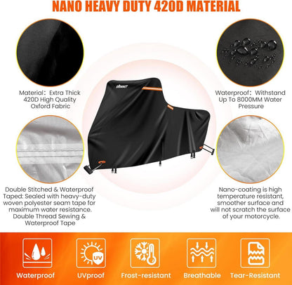 Motorrad Plane Abdeckung 420D Wasserdicht UV-Schutz Harley