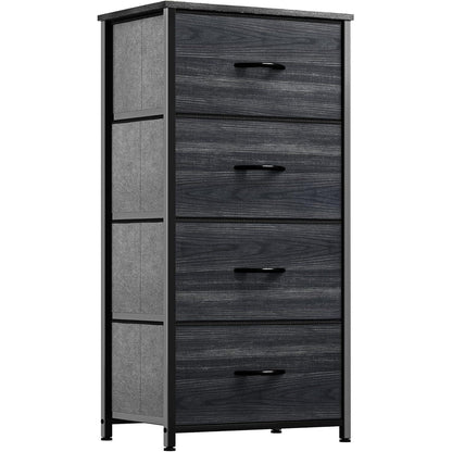 YITAHOME Kommode mit 4 Stoffschubladen, Schwarze
