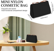 Aucuu Kosmetiktasche Damen Schwarz mit Trennwand und