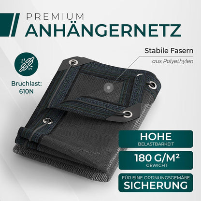 Feinmaschiges Anhängernetz 3x4,5m – Ladungssicherung mit Gummizug