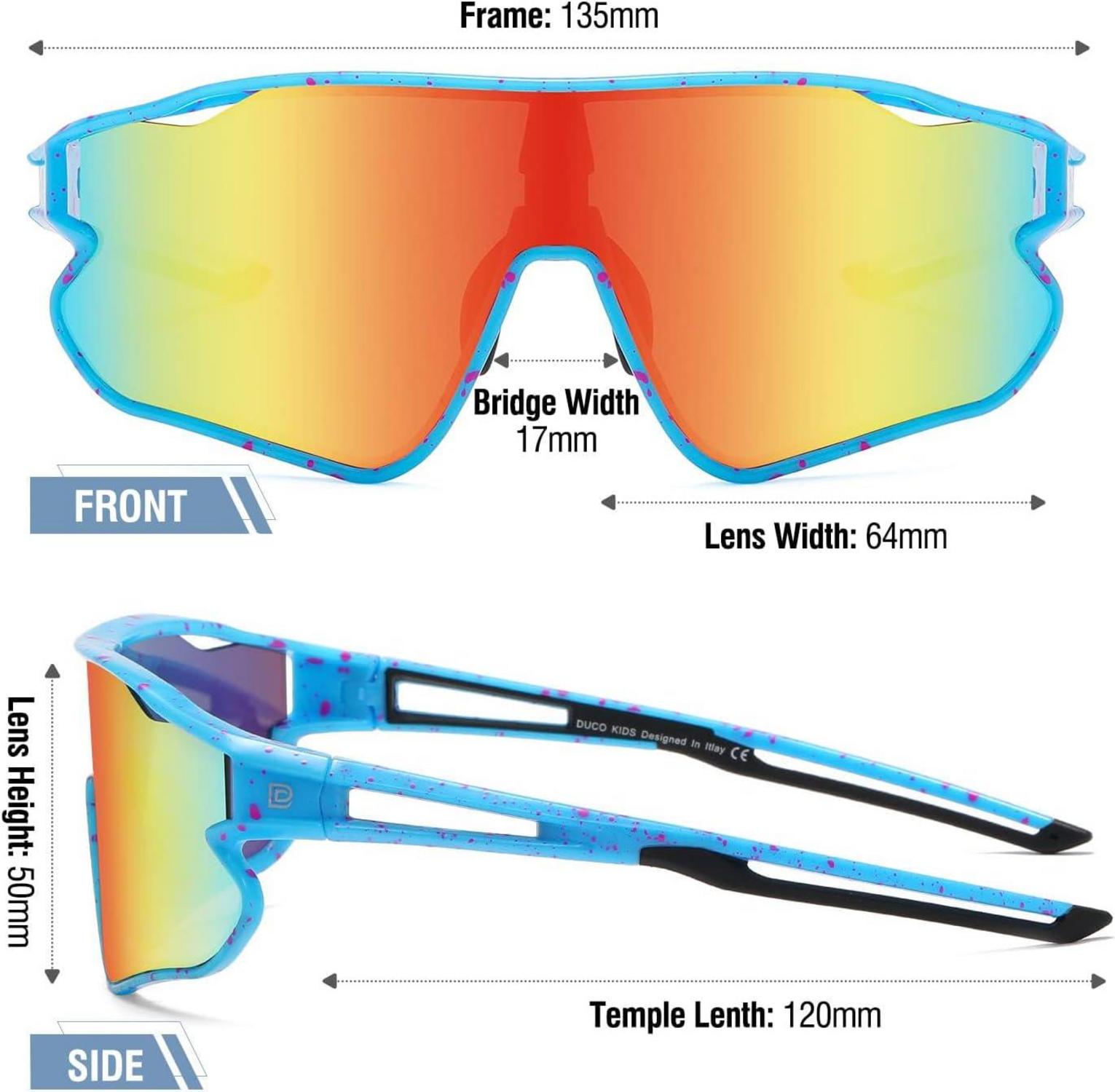 DUCO Kinder Sonnenbrille Jugend Baseball Leicht TR90 Rahmen