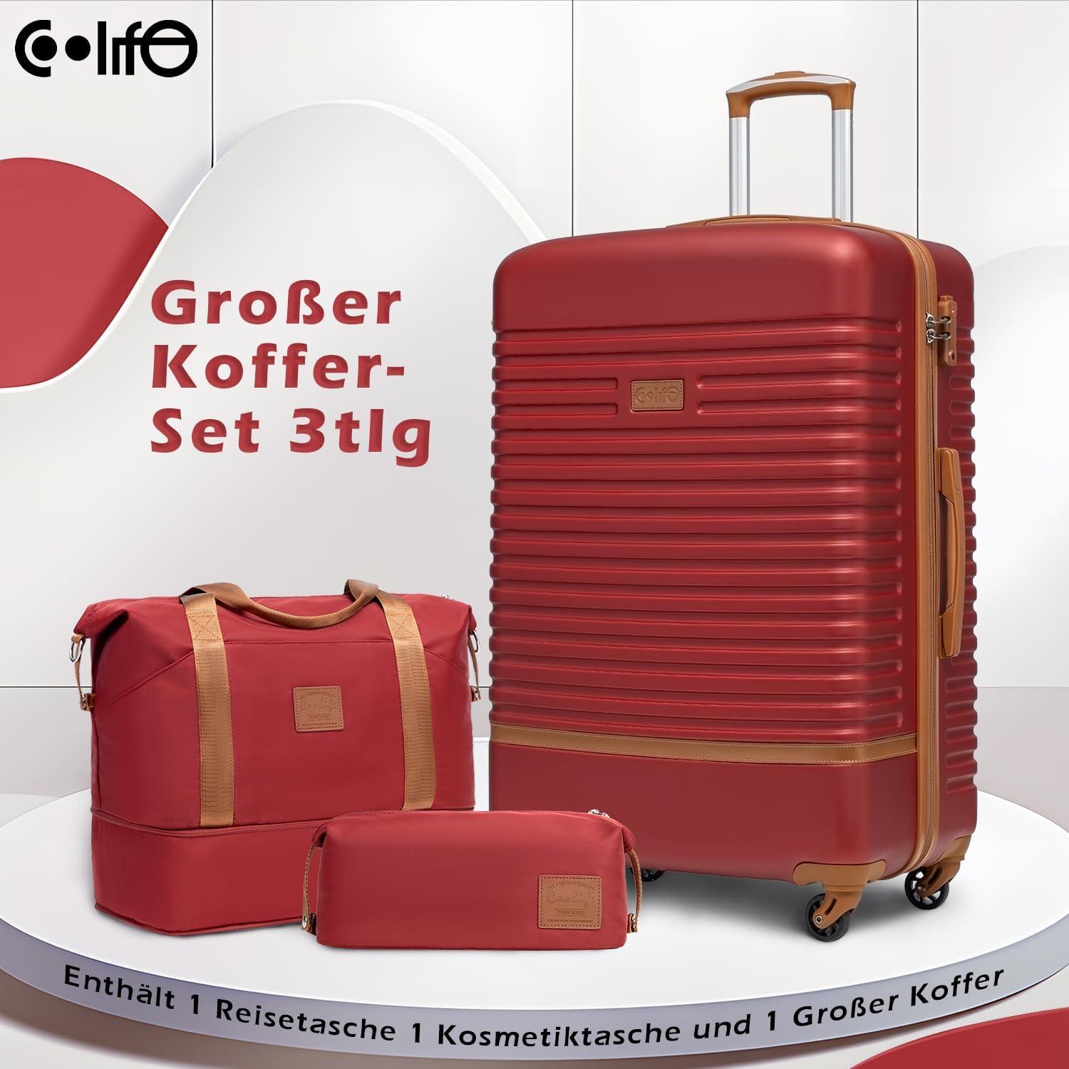 COOLIFE Koffer Trolley Set ABS Hartschale 4 Rollen