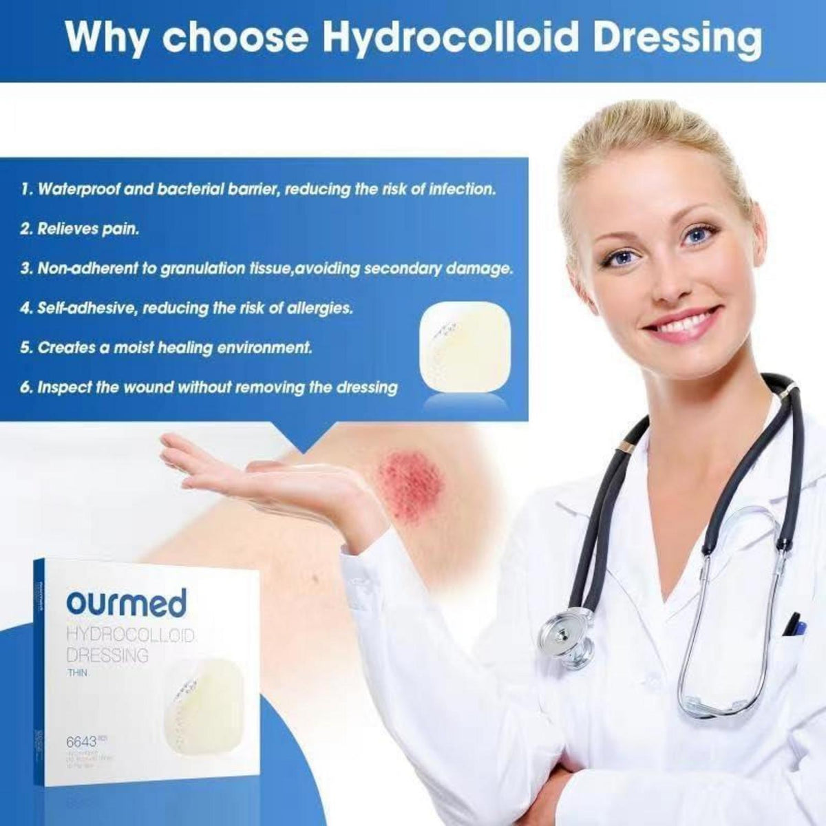 Hydrokolloid-Verbände groß 10x10cm – Wundpflaster für schnelle Heilung