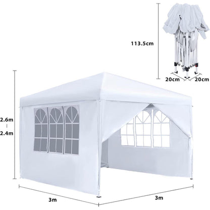 3x3 Faltpavillon Wasserdicht – Partyzelt für Garten & Events