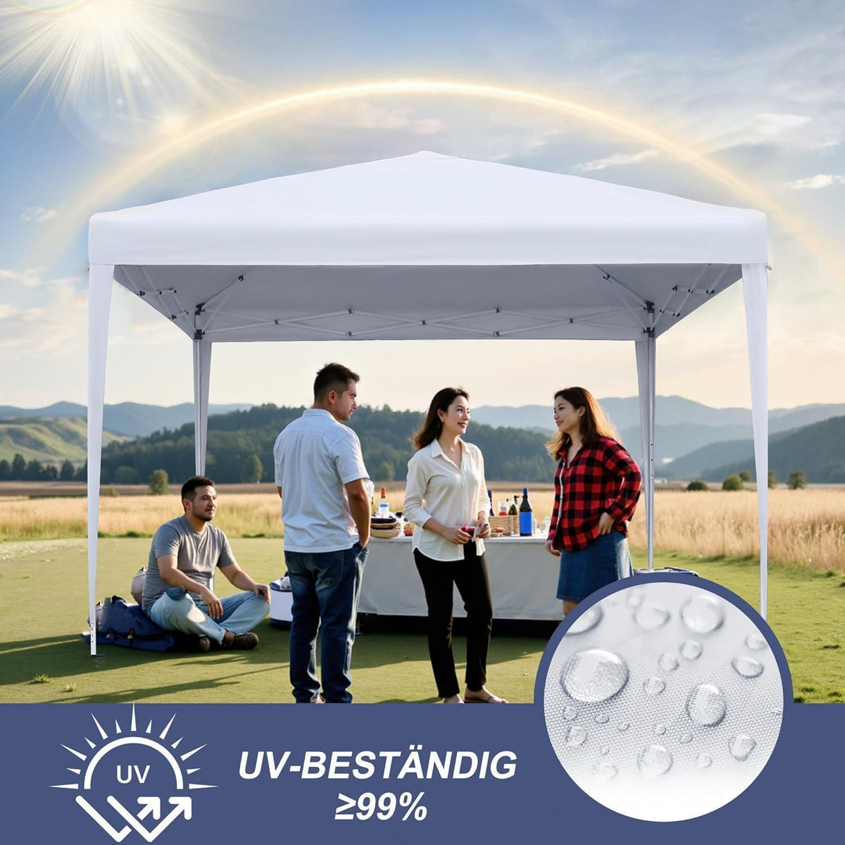 3x3 Faltpavillon Wasserdicht – Partyzelt für Garten & Events