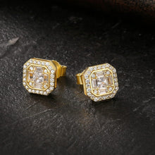KRKC&CO S925 Silber Ohrringe Herren Iced Out Zirkonia 14K