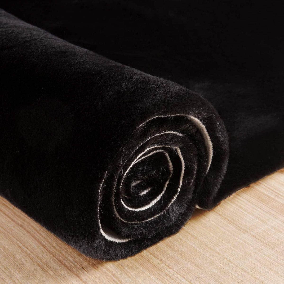 Flauschiger Läufer Teppich Schwarz 60x245 cm - Weich & Waschbar