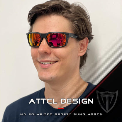 Polarisierte Sportsonnenbrille für Herren mit UV-Schutz, TR90-Rahmen