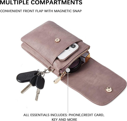 Handytasche PU Leder Umhängetasche Damen Geldbörse Design Lila