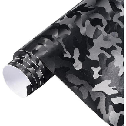 Autofolie Camouflage Schwarz Glänzend Matt – Car Wrapping Folie 45x152cm