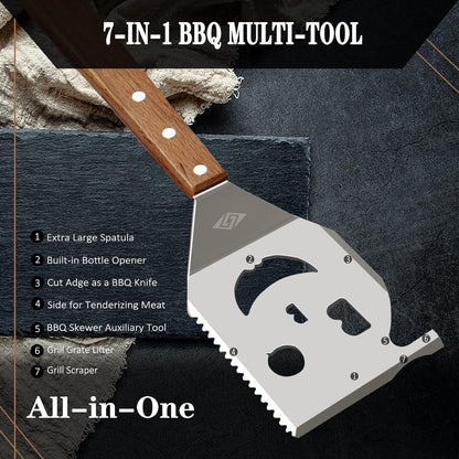 Grillwerkzeug-Set 7-in-1 mit Maiskolbenspießen