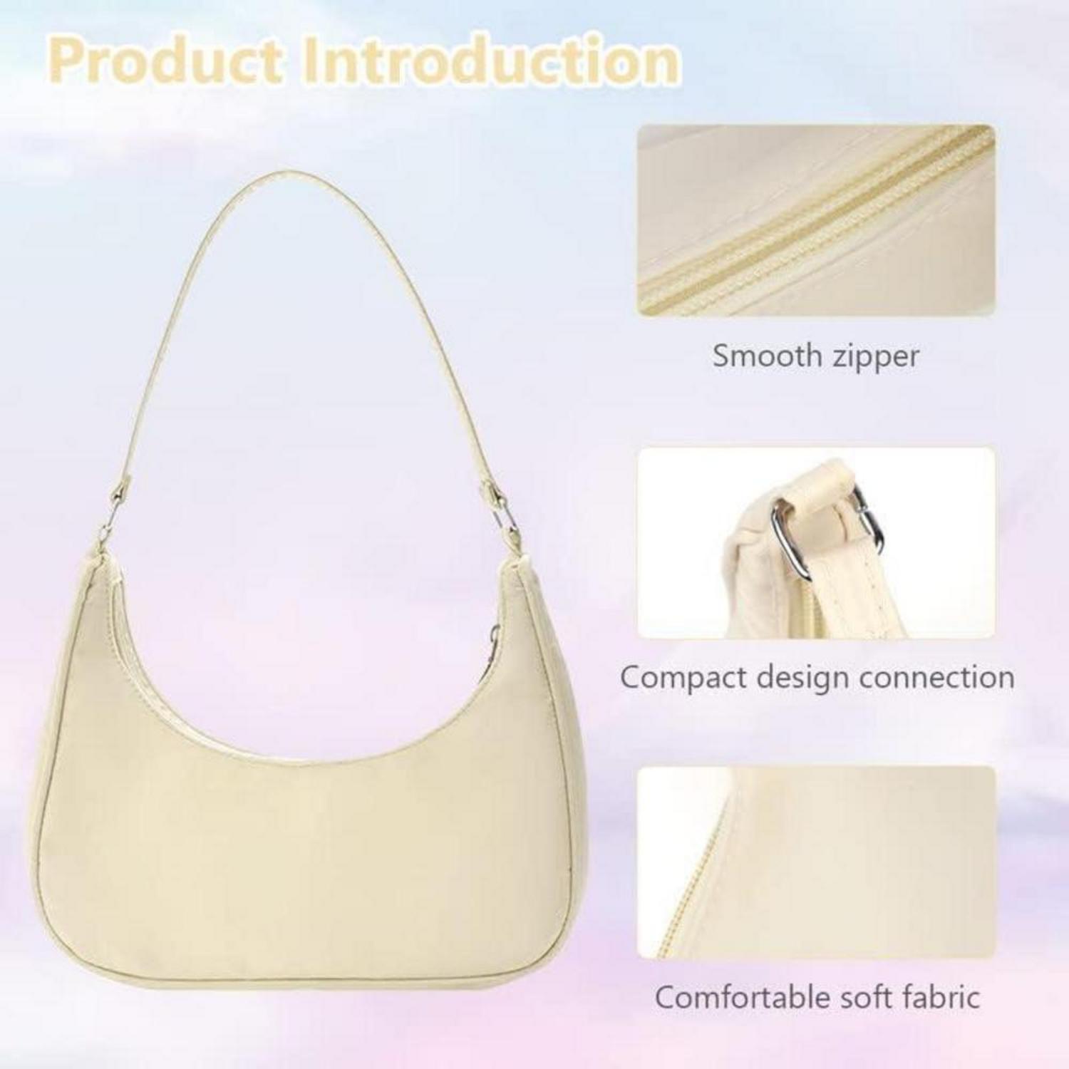 Aucuu Umhängetasche Damen Handtasche Nylon Retro Y2k Fashion Pom-Pom-Unterarmtasche