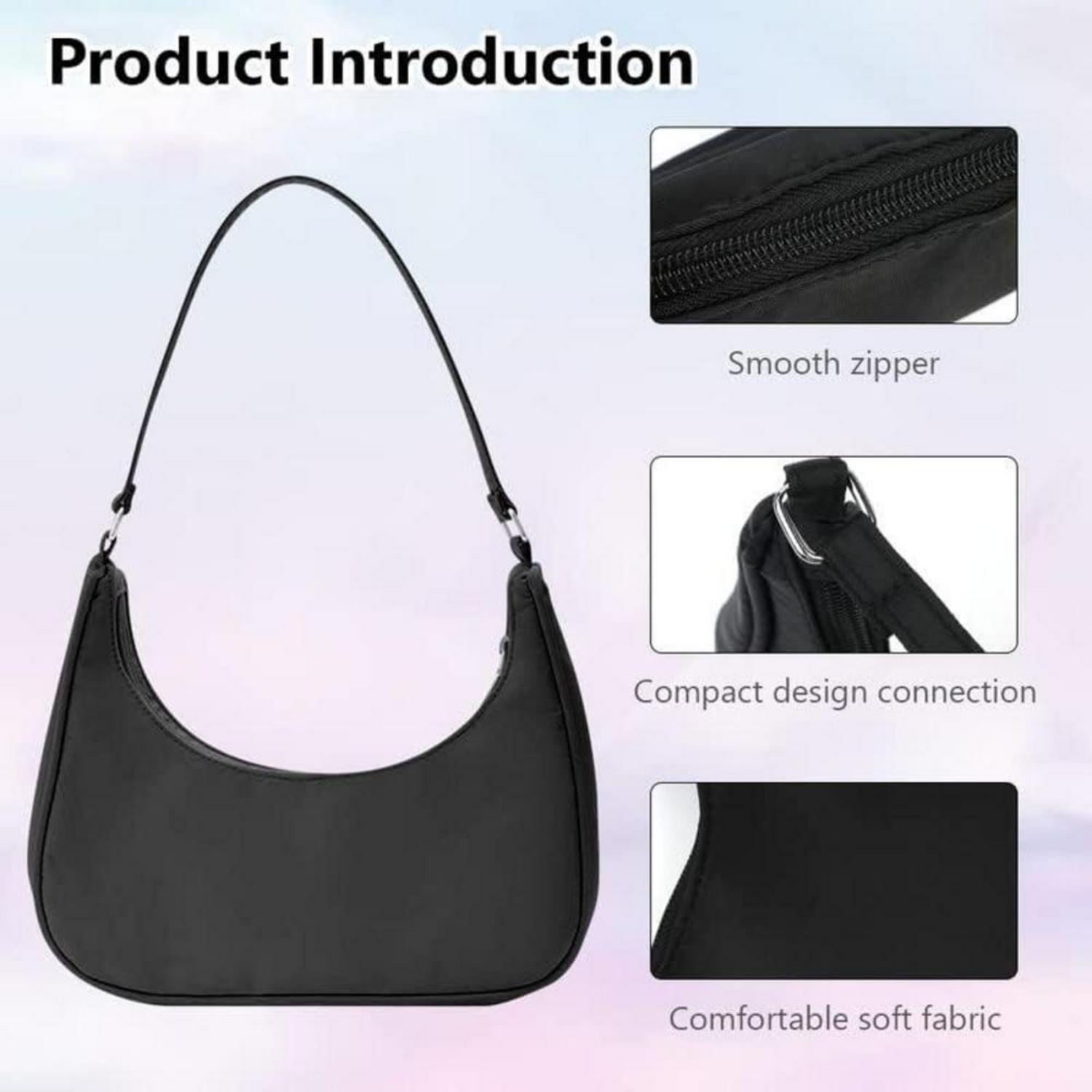 Aucuu Umhängetasche Damen Handtasche - Nylon Retro Achsel Tasche Y2k Fashion - Reißverschluss-Geschenk Weihnachten Geburtstag